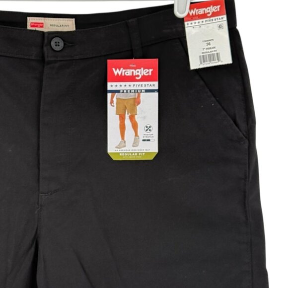 Wrangler Men's Five Star Premium Stretch Regular Fit Black Shorts Size 36x7 NWT - Picture 3 of 11